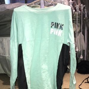 mint green PINK crew neck